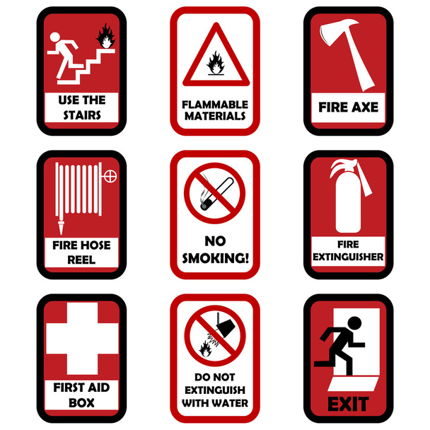 Señales de precaución contra incendios
 - Vector, Imagen