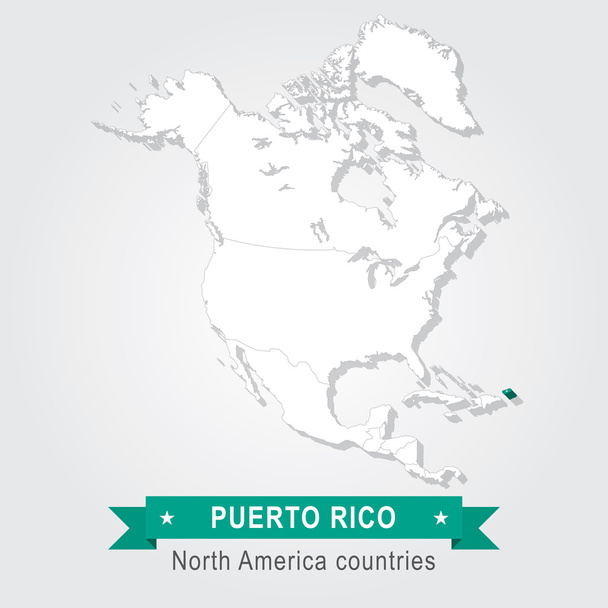 Puerto Rico. Todos los países de América del Norte
. - Vector, imagen