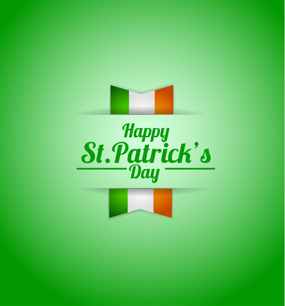 to St. Patrick's Day green background. text greetings with the flag of Ireland.  - Photo, Image