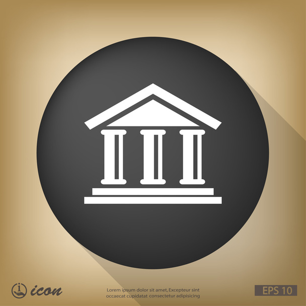 Bank flat design icon - Vektor, kép