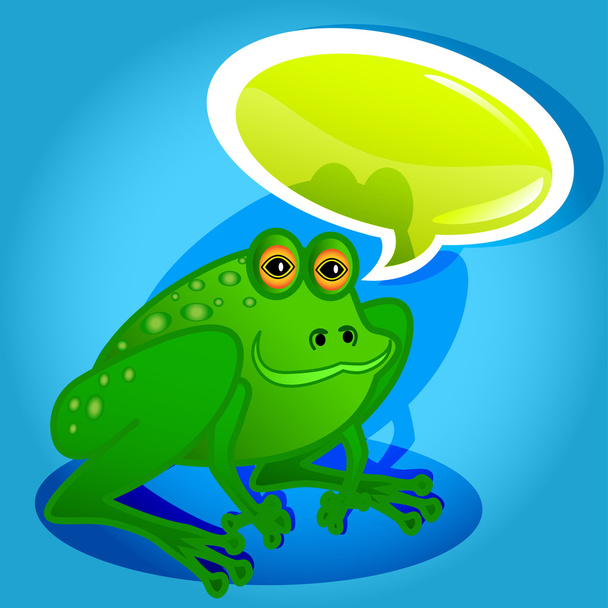 Frog with speech bubble - Vector, afbeelding