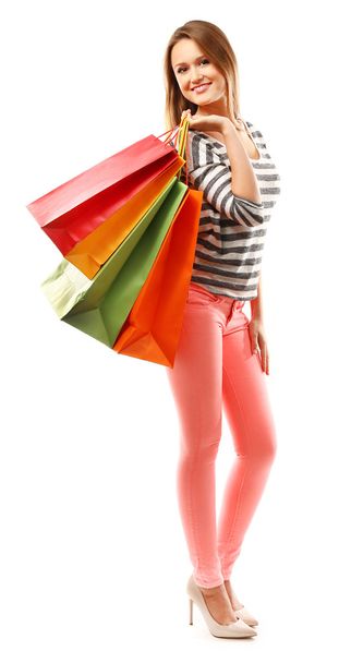 mujer con paquete de compras
  - Foto, imagen