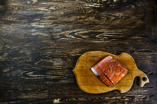 Still Life With salted salmon fillet  - Zdjęcie, obraz