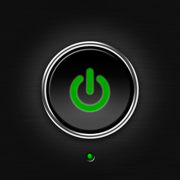 Green LED power button - Photo, Image