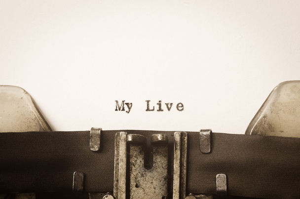 palabras mi vida escrita en máquina de escribir
 - Foto, Imagen