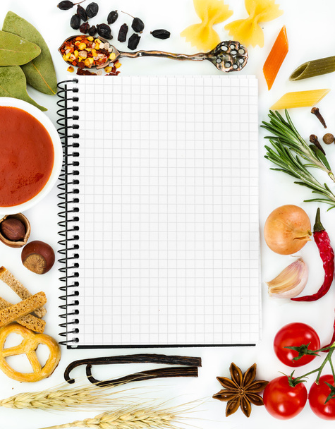 Notebook for cooking recipes and spices  - Photo, Image