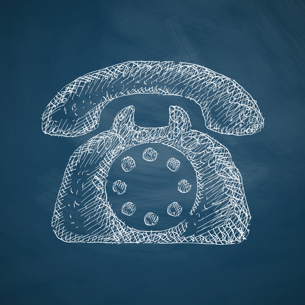 telephone hand drawn icon - Vector, Image