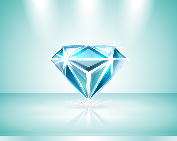 Presentatie van een diamant - Vector, afbeelding