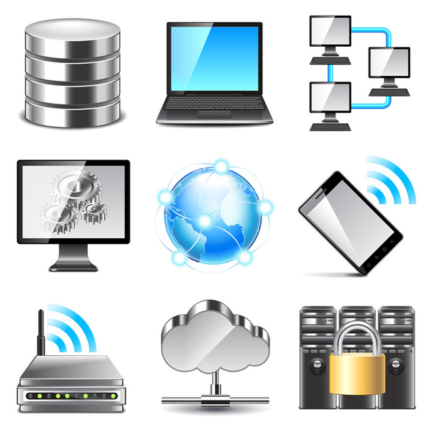Network icons vector set - Vector, Image