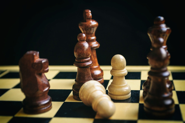  dřevěná šachovnice - Fotografie, Obrázek