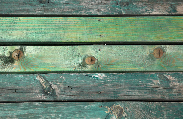 Green painted wooden boards - Photo, Image