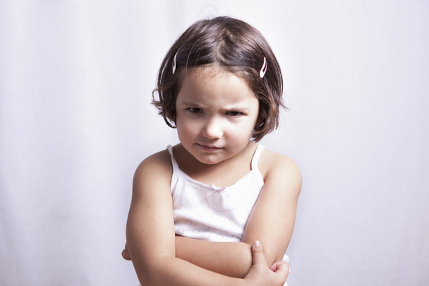 Angry three years old  little girl - Photo, Image