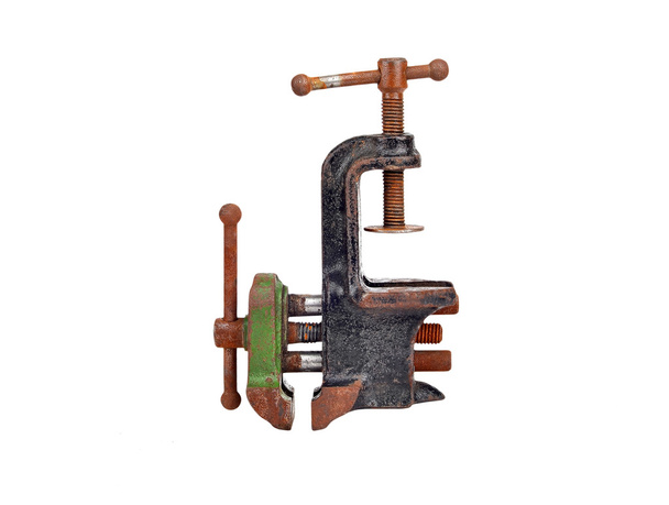 Vintage mechanical hand vise clamp - Photo, Image