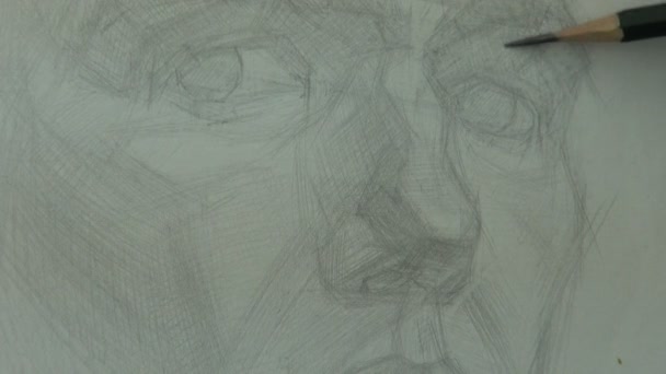 Малювання швидкого вивчення очей і носа молодої людини графітовим олівцем
 - Кадри, відео