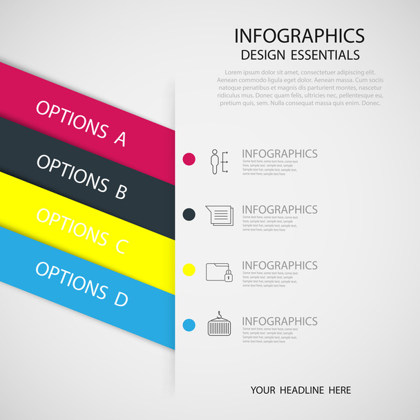 infografika moderní origami styl možnosti nápis. Vecto - Vektor, obrázek