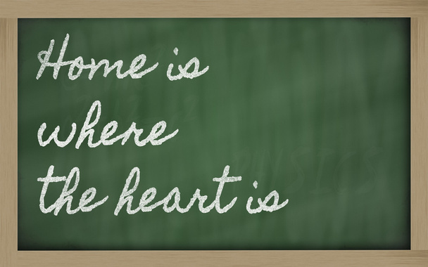 Espressione - Casa è dove il cuore è - scritto su una scuola b
 - Foto, immagini