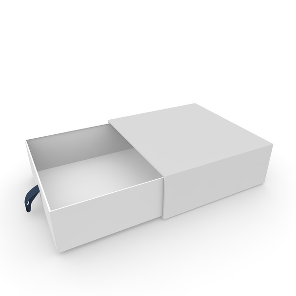 Caja blanca en blanco abierto con cuerda
 - Foto, Imagen
