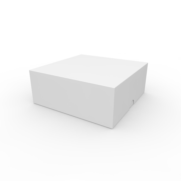 Gesloten witte lege doos. Met een gat op het deksel te openen - Foto, afbeelding