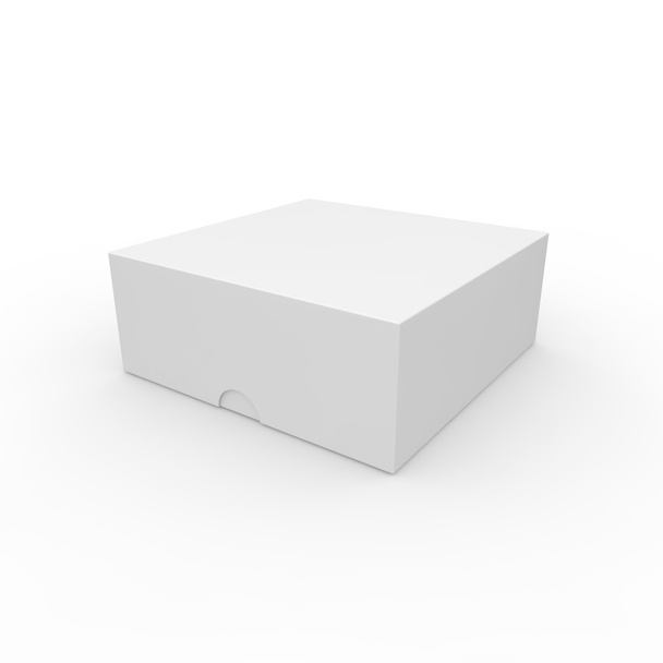 Closed white blank box. With a hole on the lid to open - Photo, Image