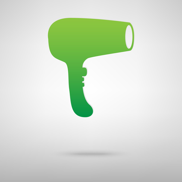 Secador de cabelo ícone verde
 - Vetor, Imagem