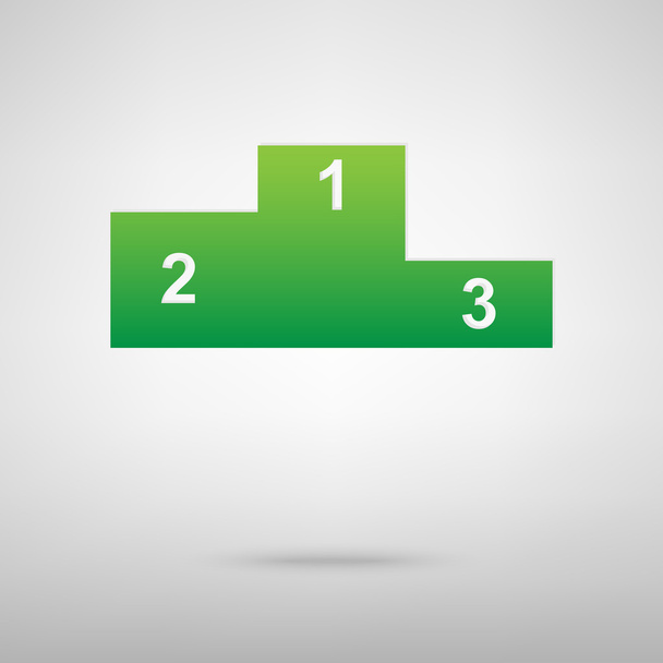 Sport nyertesek dobogó zöld ikonra - Vektor, kép
