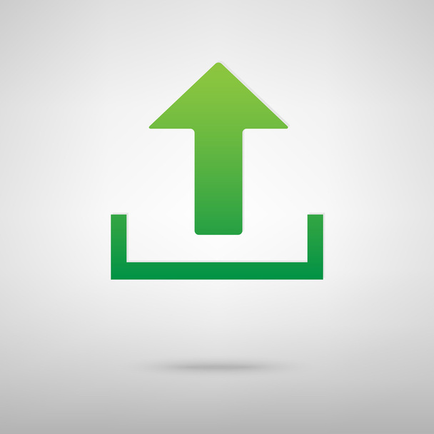 Upload green icon - Vector, Image