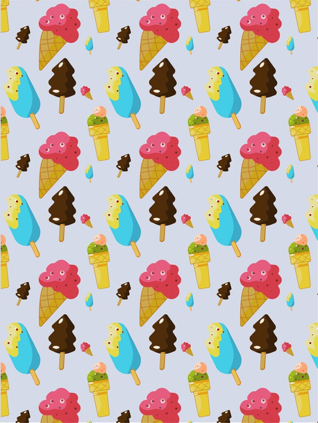Ice cream pattern for card - ベクター画像