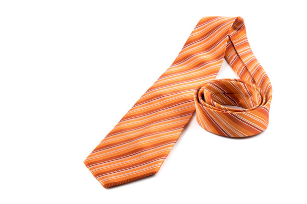 orange tie on white - Foto, afbeelding