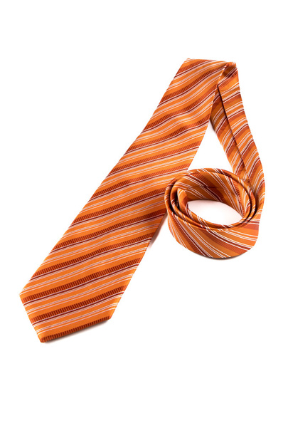 Orangefarbene Krawatte auf Weiß - Foto, Bild