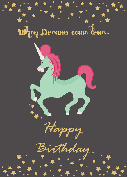 Magic Birthday card - Vector, afbeelding