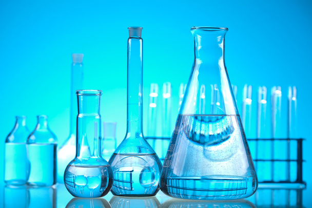 Assorted laboratory glassware , experiment - Photo, Image