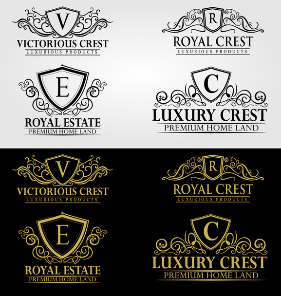Logotipos e insignias de cresta heráldica Vol 3
 - Vector, imagen