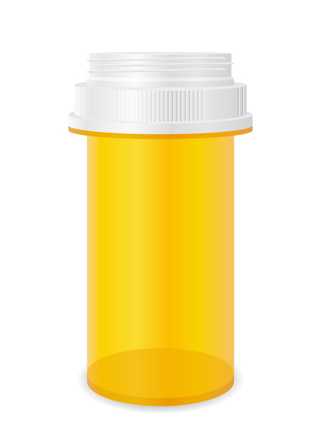 Pill bottle on white - Vector, imagen