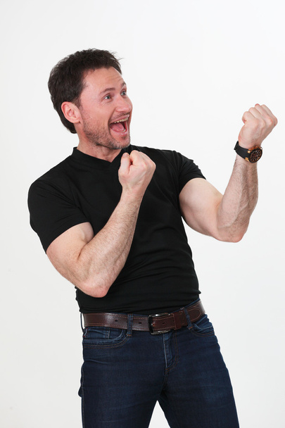 a man in a black T-shirt - Photo, Image