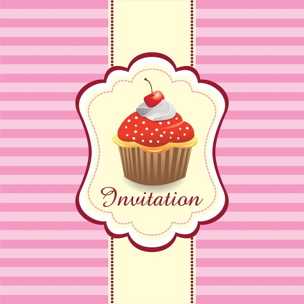 Vintage card with cupcake ver. 1 - Vector, Image