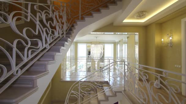 Panorama hall with a staircase in fashion house. - Footage, Video