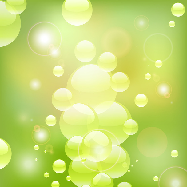 Green water bubbles - Vector, afbeelding