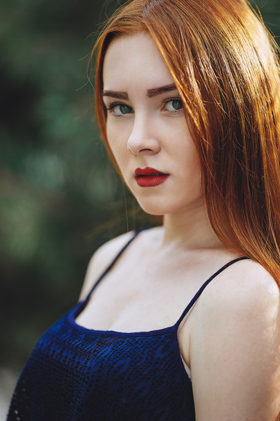 portrait red hair woman - Foto, Imagen