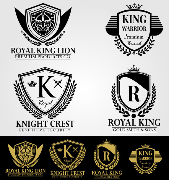 Геральдичні Crest логотипи та Знаки нагрудні - Вектор, зображення