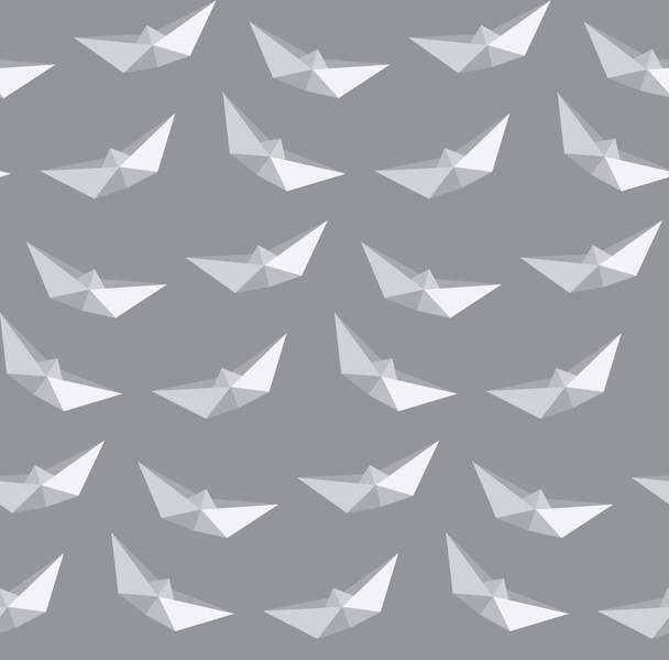 Vektor des Faltpapiers des Bootes, Origami, nahtloser Hintergrund - Vektor, Bild