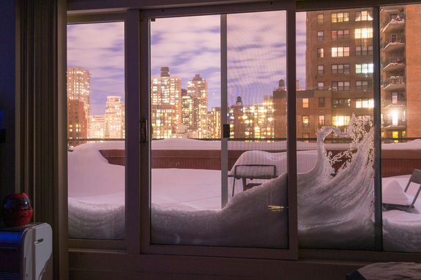 Terrasse couverte de neige
 - Photo, image