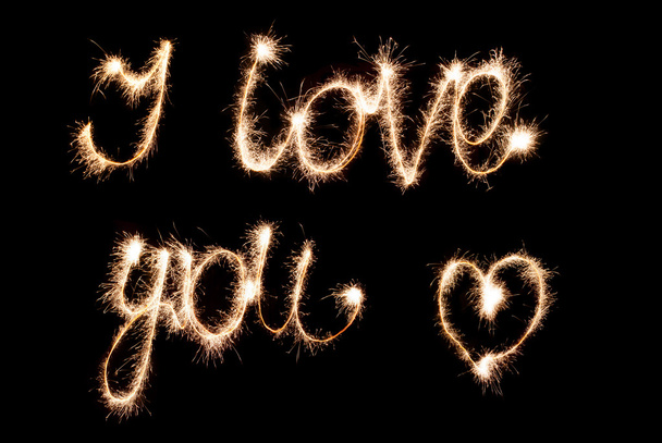 I love you . Inscription sparklers - Photo, Image