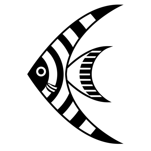 Stílusos képregény hal elszigetelt fehér Background - Vektor, kép