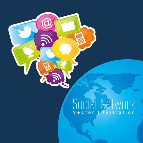 Design sozialer Netzwerke - Vektor, Bild