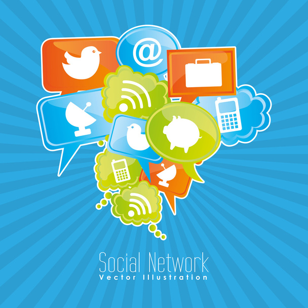 sosyal ağ tasarımı - Vektör, Görsel