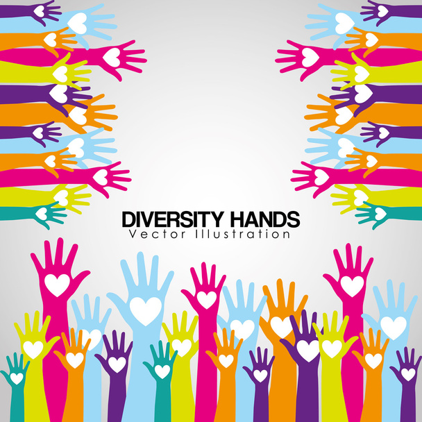 diversiteit handen ontwerp - Vector, afbeelding