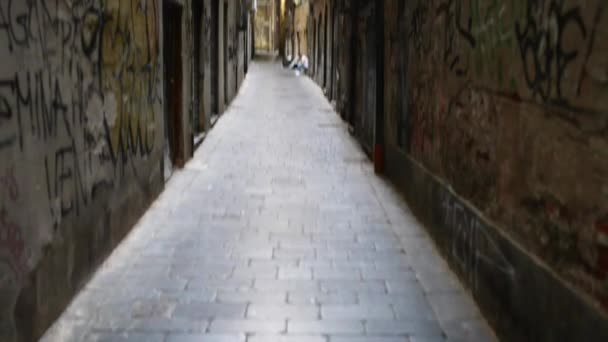 Old streets in Genoa, Italy, close to port - Footage, Video