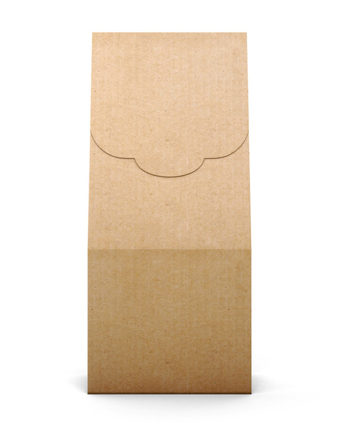 Pacchetto Kraft isolato su sfondo bianco. Illustrazione 3d
 - Foto, immagini