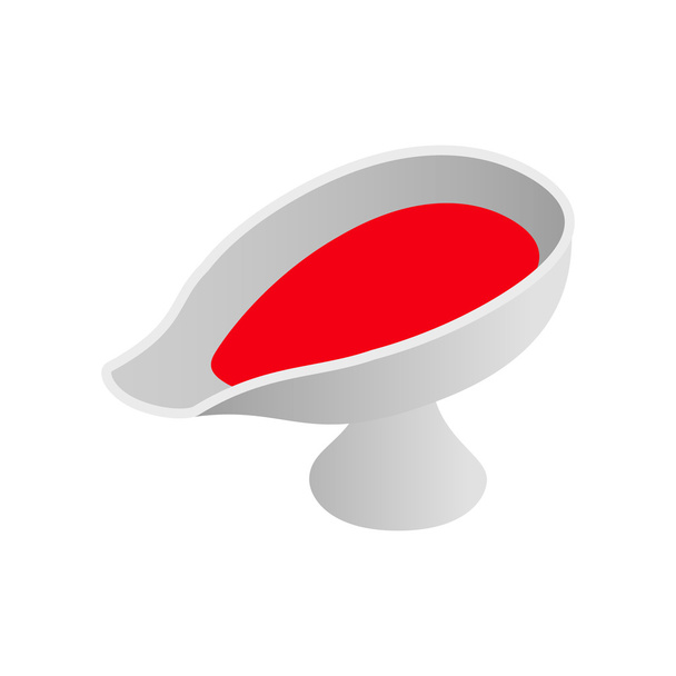 Sauce boat with red sauce isometric 3d icon - Διάνυσμα, εικόνα