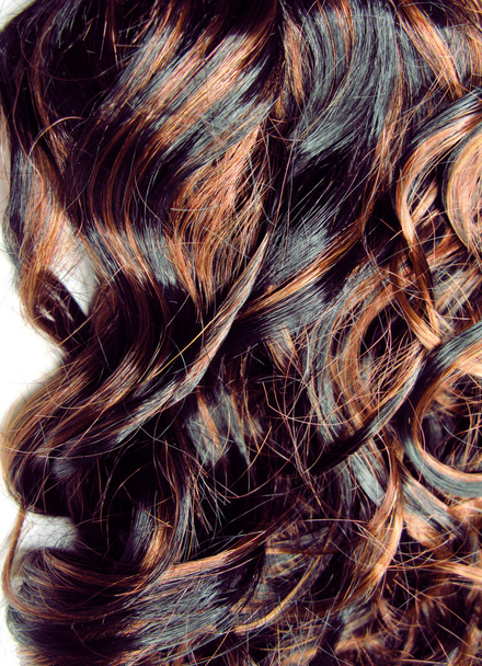 Curly highlight hair texture background - Photo, Image